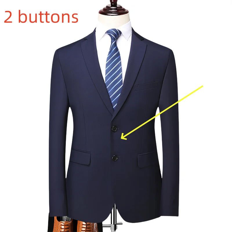 S-8XL Blazer New Men's Fashion Business Solid Color British Style Professional Work Groom Wedding Dress Best Man Blazer Jacket