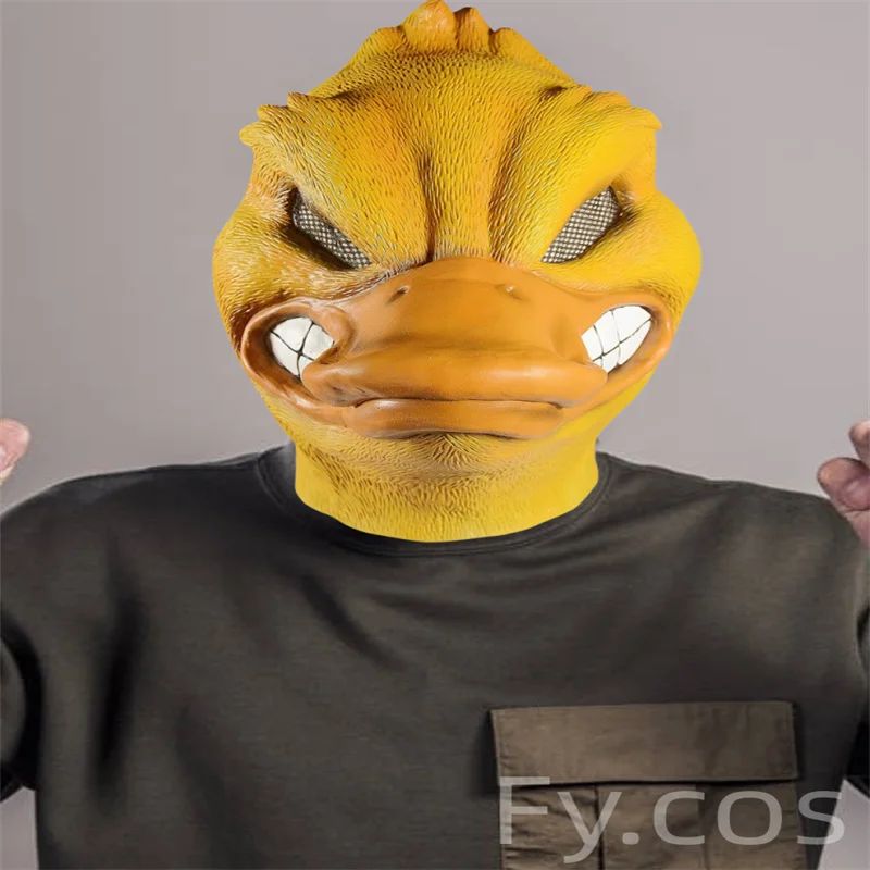 Halloween Costume Yellow Duck Head Party Animal Mask Cosplay Prop Latex Masks Green Fish Mask Funny Duck Bill Realistic Masks