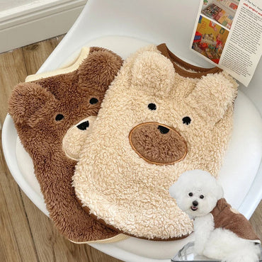 1.5-11.5kg Roupas de Inverno para Cães Suéter Colete de Pelúcia Macia para Cachorro Urso de Pelúcia Aquecido Roupas Fofas para Animais de Estimação Roupas para Teddy Schnauzer Roupas para Filhotes