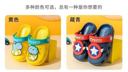 Summer Kids Sandals Hole Children's Shoes Slippers Soft Anti-Skid Cartoon DIY Design Hole Baby Shoes Sandy Beach For Boys Girls
