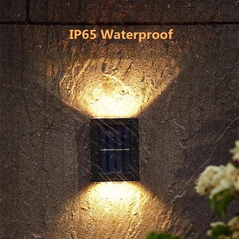 1~6pcs Solar Light Outdoor Up and Down Wall Washer Light Waterproof Solar Lamp Garden Street Balcony Yard Stairs Fence Decor
