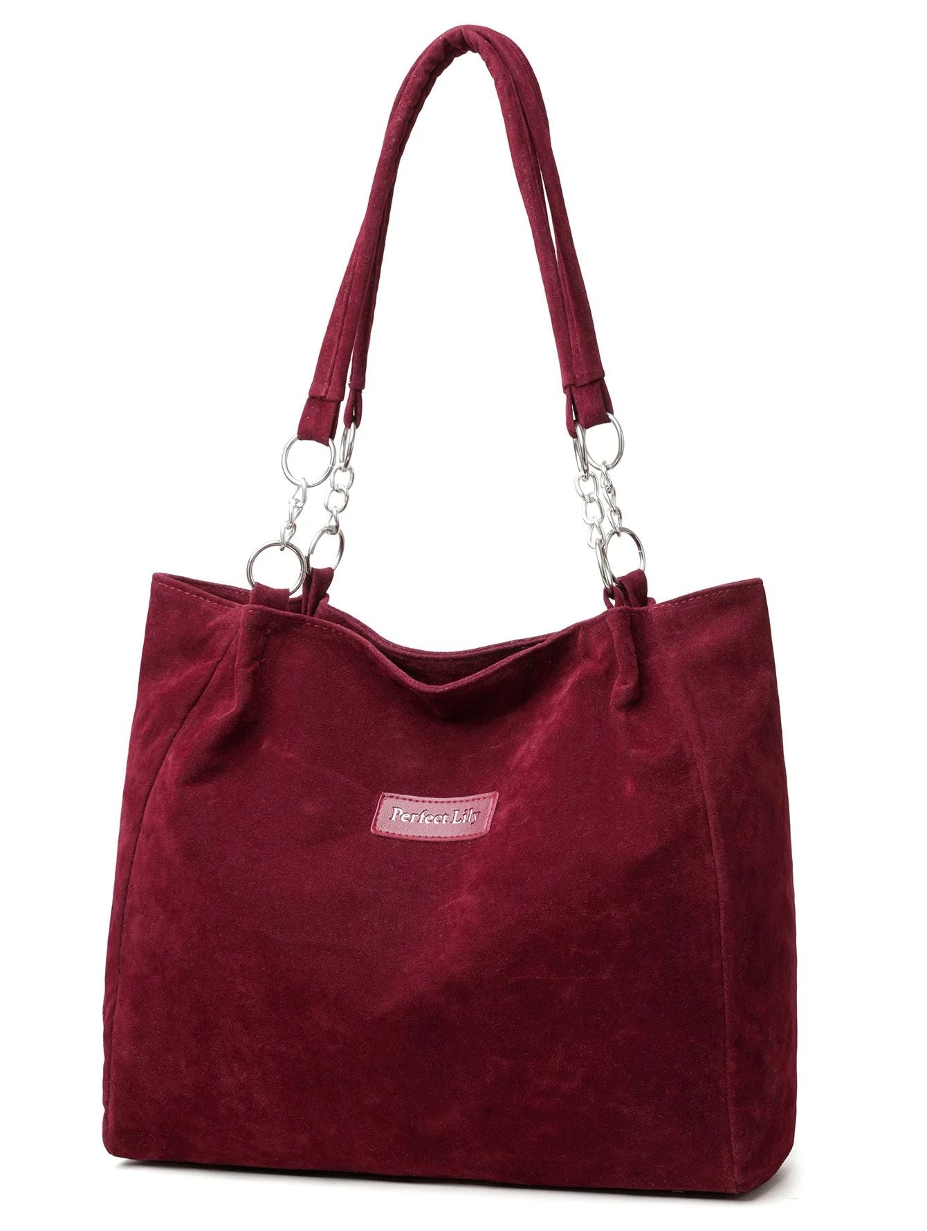 European American Autumn Winter Large Capacity Suede Women's Bag, Vintage Handbags Women Shoulder Bag, Retro Faux Suede Tote Bag