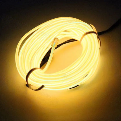 1M/3M/5M Flexible Neon Light Ball Dress Decoration Light EL Luminous Cable Party DIY Atmosphere Light Waterproof LED Strip