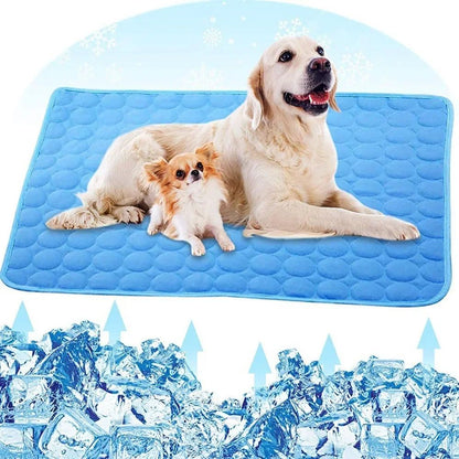 Almofada de Verão para Pets Refrigerada Gel de Seda para Cães e Gatos Ninho Respirável Colchonete de Dormir Refrescante