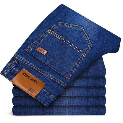 Novas calças jeans clássicas masculinas primavera e outono, de alta qualidade, duráveis, soltas, de corte reto, casuais, versáteis, estilo cowboy