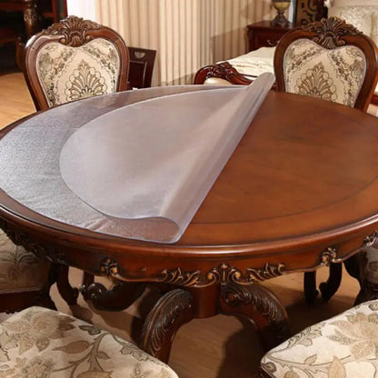 Round PVC Table Cloth Transparent Soft Glass Film Protection Pad Tablecloth Waterproof Oilprpoof Dining Kitchen Desk Protector