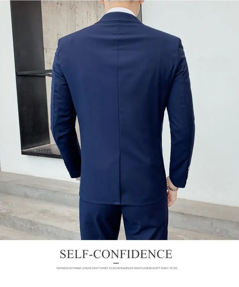 Suit S-7XL (Blazer+ Waistcoat + Trousers) Men's Fashion Business Dinner Gentleman Slim British-style Evening Dress Group Suit