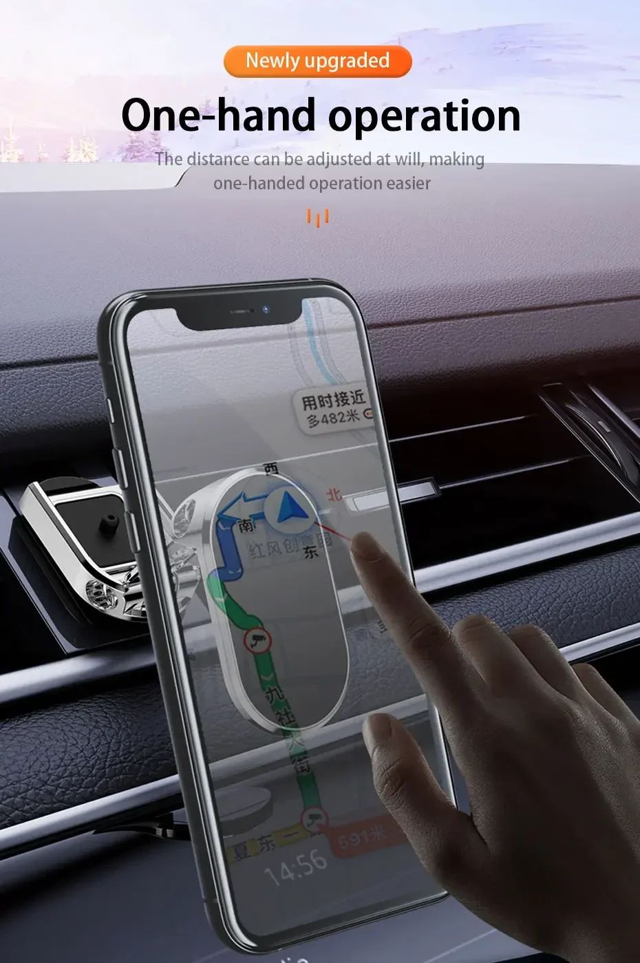 Car Mobile Phone Holder Folding Magnet Cell Phone Stand in Car GPS Support For iPhone Xiaomi 360° Rotatable Mount