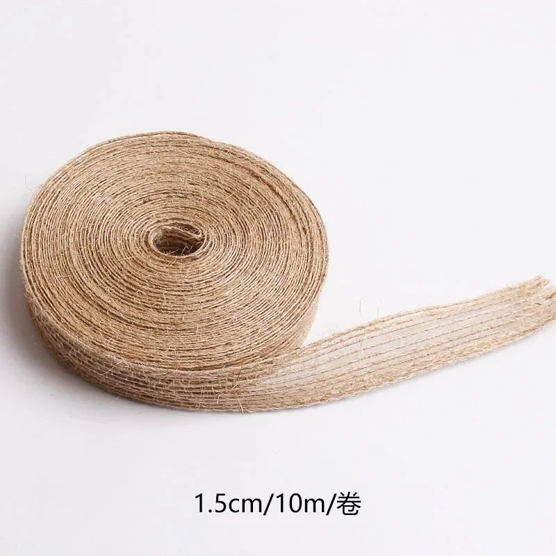10M 15-50mm Ribbon for Bows Gift Ribbon Natural Jute Christmas Ribbon Roll DIY Vintage Wedding Apparel Sewing Supplies Ribbons