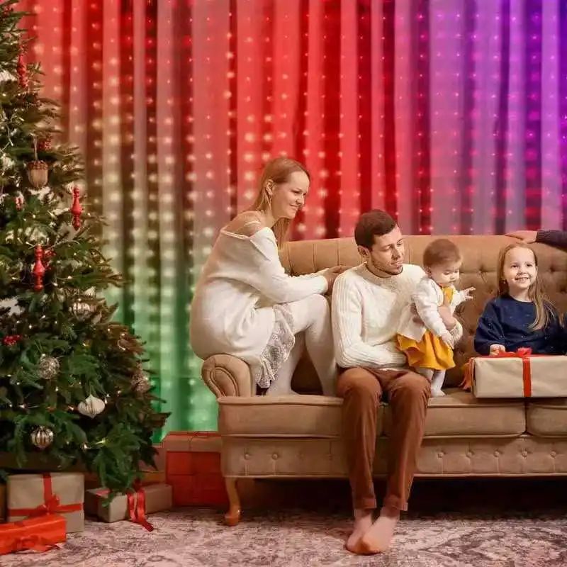 DC5V WS2812 Fairy Lights Curtain Led String RGBIC Led String Light Decor Dimmable Bluetooth APP Control for DIY Christmas Party