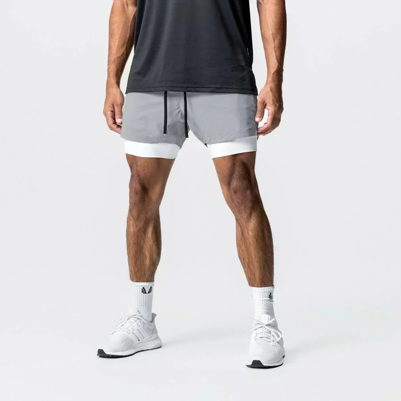 Dragon Ball Men's Double-layer Shorts Son Goku Summer Japanese Anime Fake Two-piece Sports Fitness Quick-drying Shorts