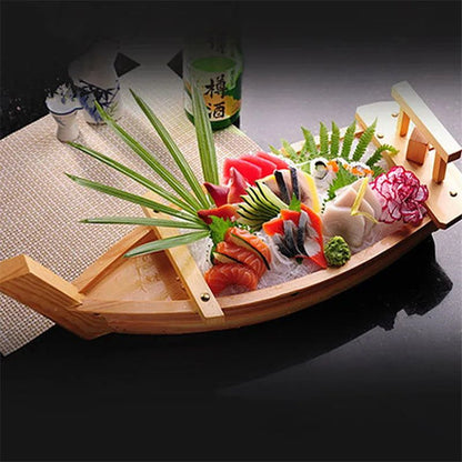 Barcos de Sushi Grande Culinária Japonesa de 40cm a 90cm Bandeja de Sashimi Variado Prato Frio Ferramenta para Frutos do Mar Madeira Restaurante Feito à Mão navio