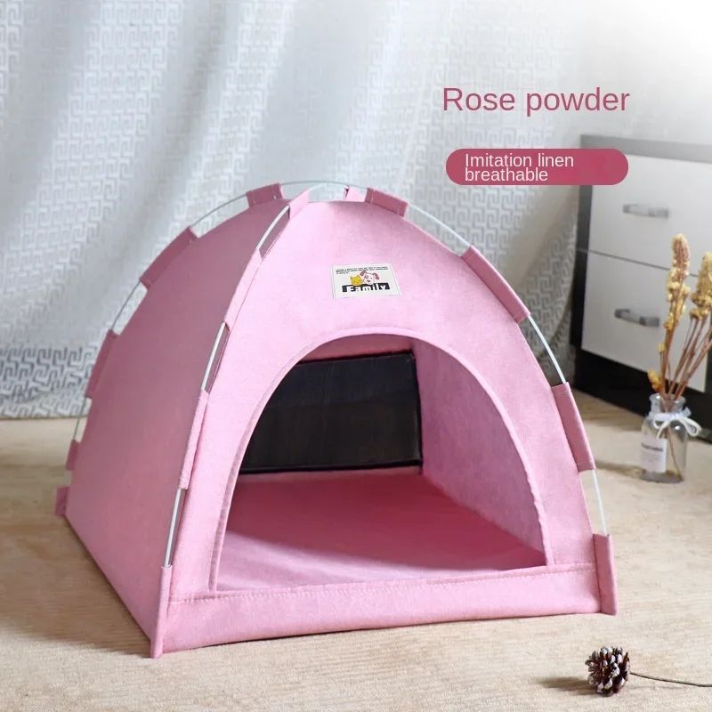 Cama Toca para Pets Removível Sofá Cesta para Gatos de Lona Casa Semiaberta para Gatos Toca Caverna para Cães Cama para Gatos para Decoração de Quarto Suprimentos para Pets
