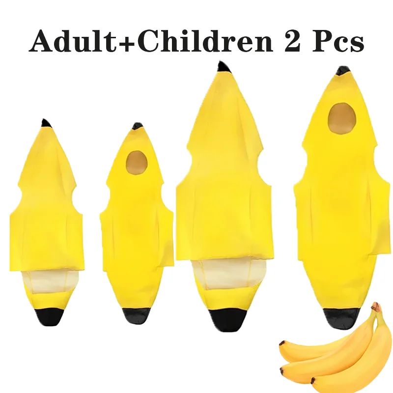 Child/Adult Banana Cosplay Halloween Christmas  Costumes Performance Costume Fruit Banana Costume Performance  Costume