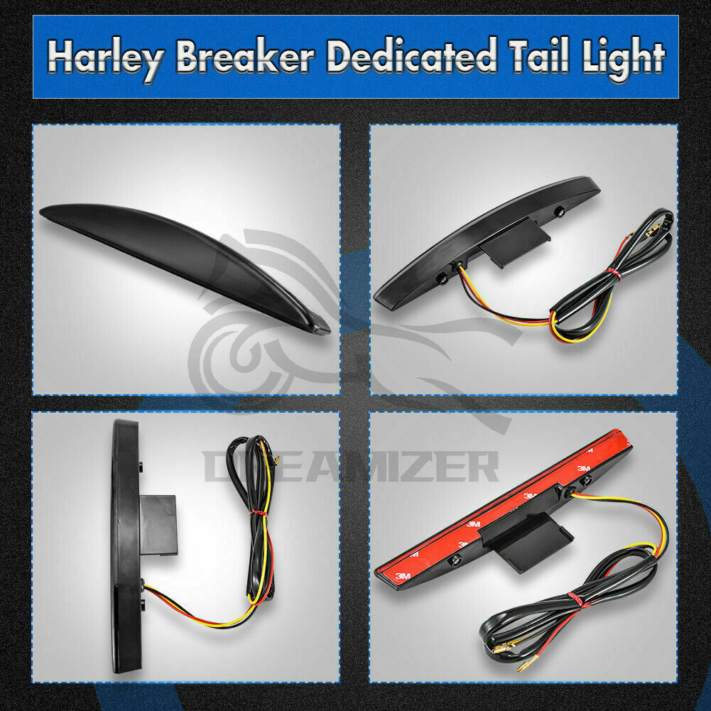1PCS For Harley Davidson Breakout EFI FXSB CVO 2013-2017 Motorcycle Rear Fender Tip Brake LED Tail Light Smoke Red Accessories