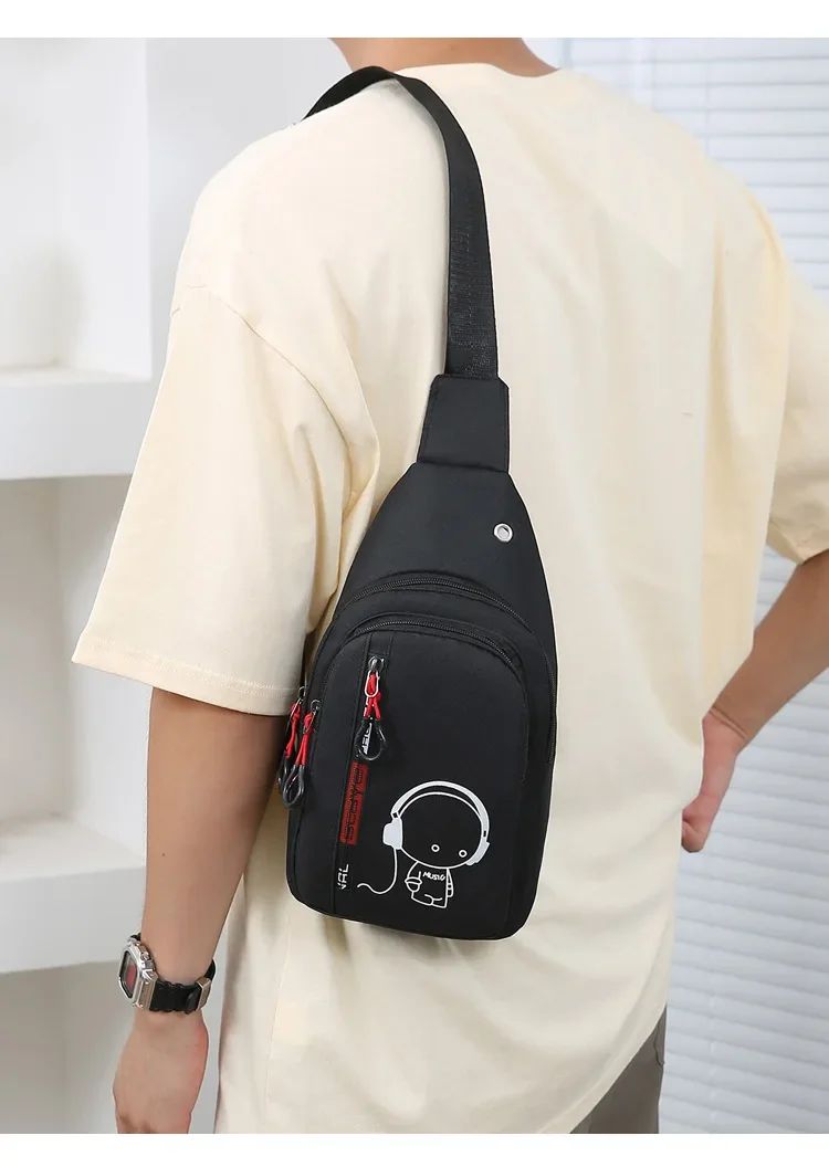 New Casual Fashion Chest Bag Men's Shoulder Bag Male Hand Crossbody Korean Cycling Backpack Trend Chest Bag Portable Hand Bags
