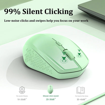 Mouse Bluetooth 5.2 Mouse Sem Fio 2.4G Mouse Silencioso de Modo Duplo Mouse Gamer Recarregável 1600DPI Para Notebook Computador Win Mac OS