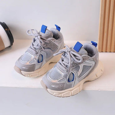 Kids Casual Running Shoes with Thick Soles Boys Girls Fashion Versatile Sports Shoes 2024 New Children Mesh Breathable Sneakers