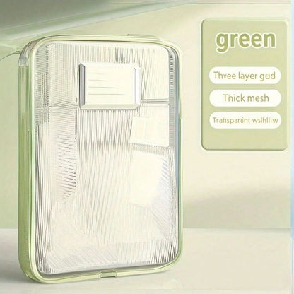 Organizador de Arquivos de Malha com Zíper Transparente, Design Ergonômico para Armazenamento em Escolas, Escritórios e Casas