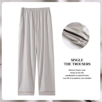 Men's Modal Sleepwear Loose Fit Casual Thin Home Pants Spring Autumn Summer Comfortable Lightweight Men's Drawstring Sweatpants