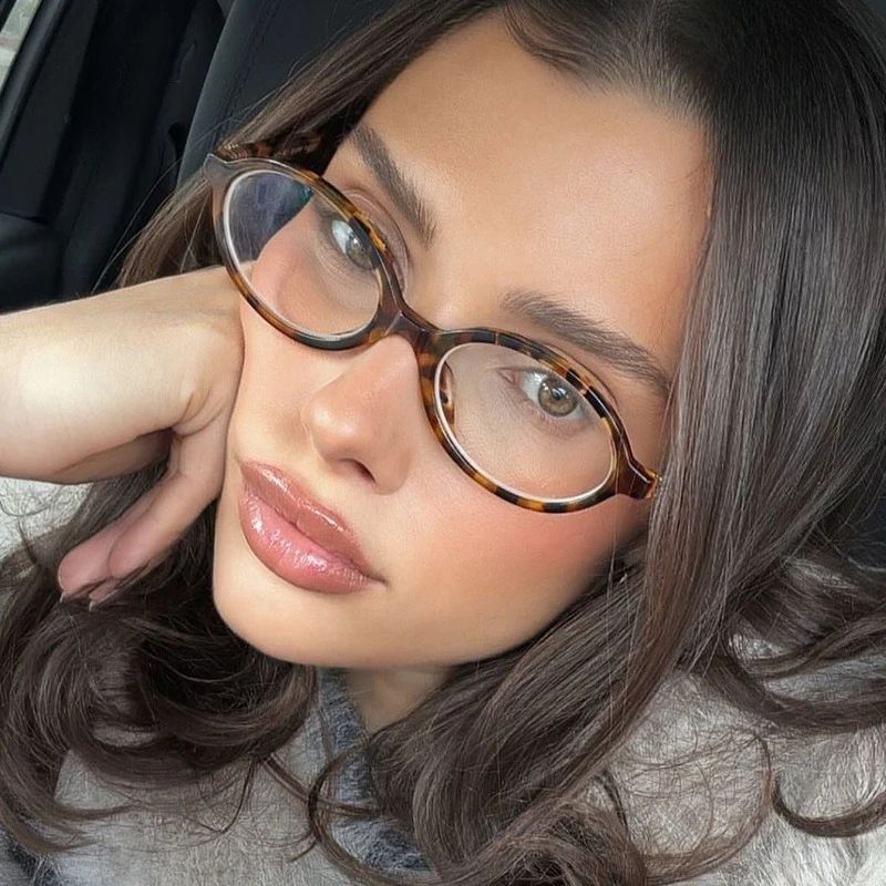 New Vintage Oval Frame Myopia Glasses for Women Men Anti Blue Light Near Sight Eyeglasses KoreanStyle Unisex Fashionable Eyewear