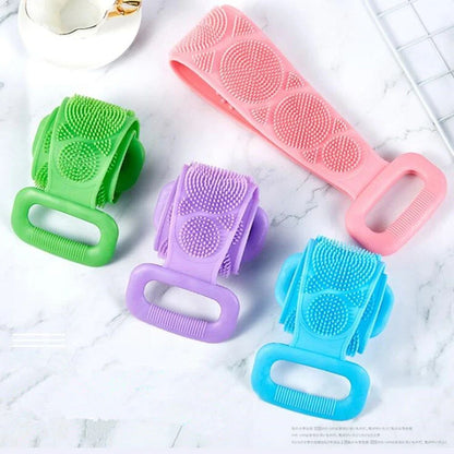 1 Esponja Corporal de Silicone, Escova Esfoliante Corporal, Toalha de Banho Esfoliante, Esfregão para as Costas, Esfoliação da Pele, Cinto de Massagem e Limpeza para Banho, Extensível