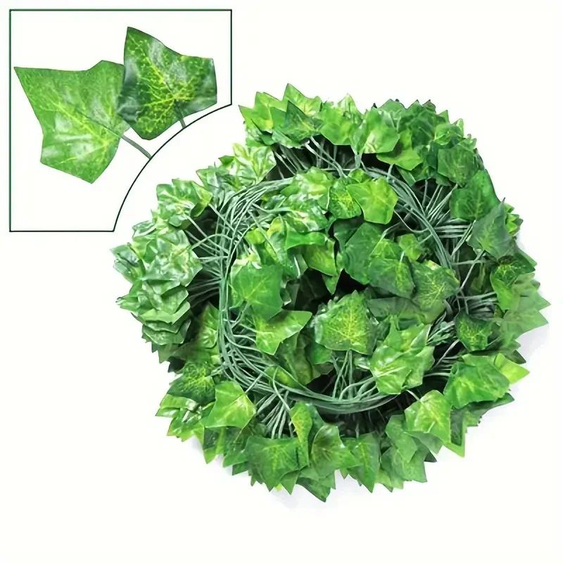 Artificial Green Ivy Leaf Rattan Creeper Leaves Vine Hanging Garland DIY Fake Fl