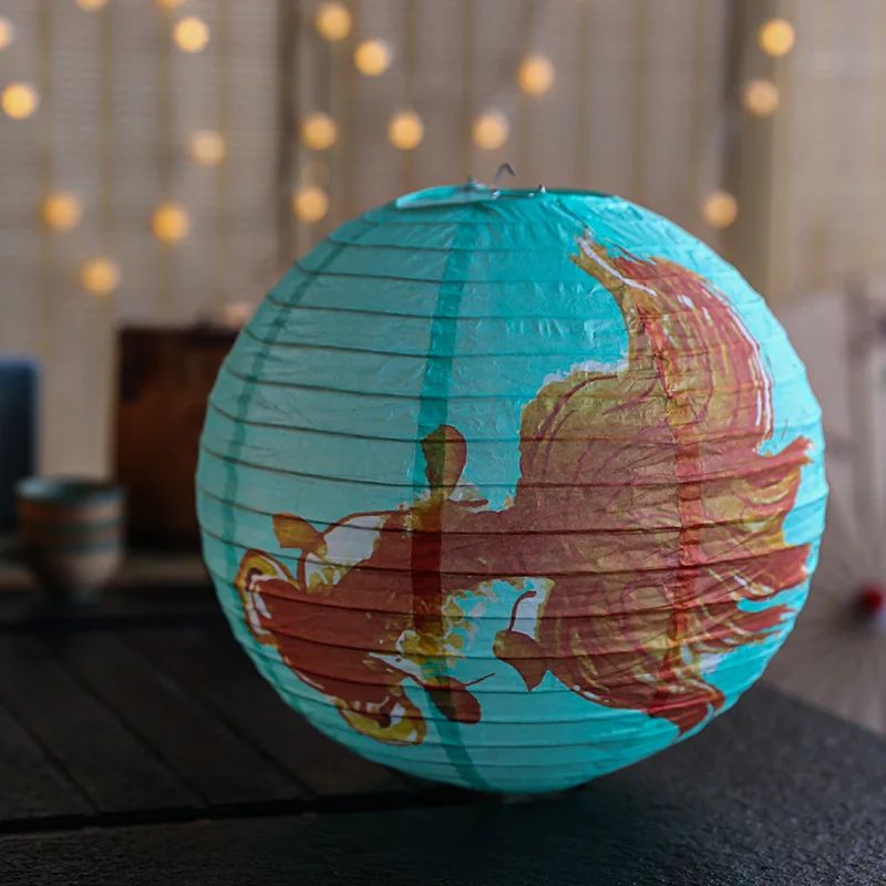 12Inch Printed Flower Round Chinese Paper Lanterns Birthday Wedding Decor Craft DIY Festival Lantern Party Supplies