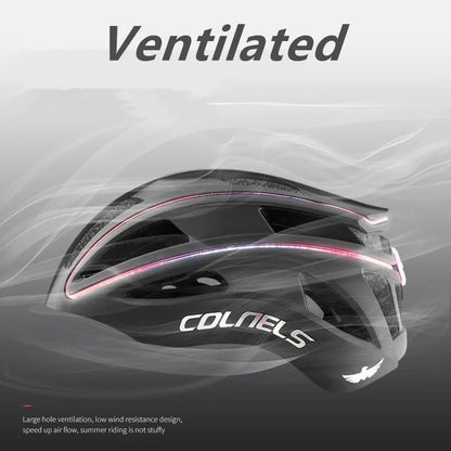 Capacete de Ciclismo Profissional COLNELS com Lanterna Traseira USB e Barra de Luz para Ciclismo de Estrada e Esportes ao Ar Livre