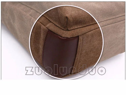 Retro Men Messenger Bags Vintage Canvas Handbags Leisure Work Travel Bag Man Business Crossbody Bags Briefcase For Male Bolsas