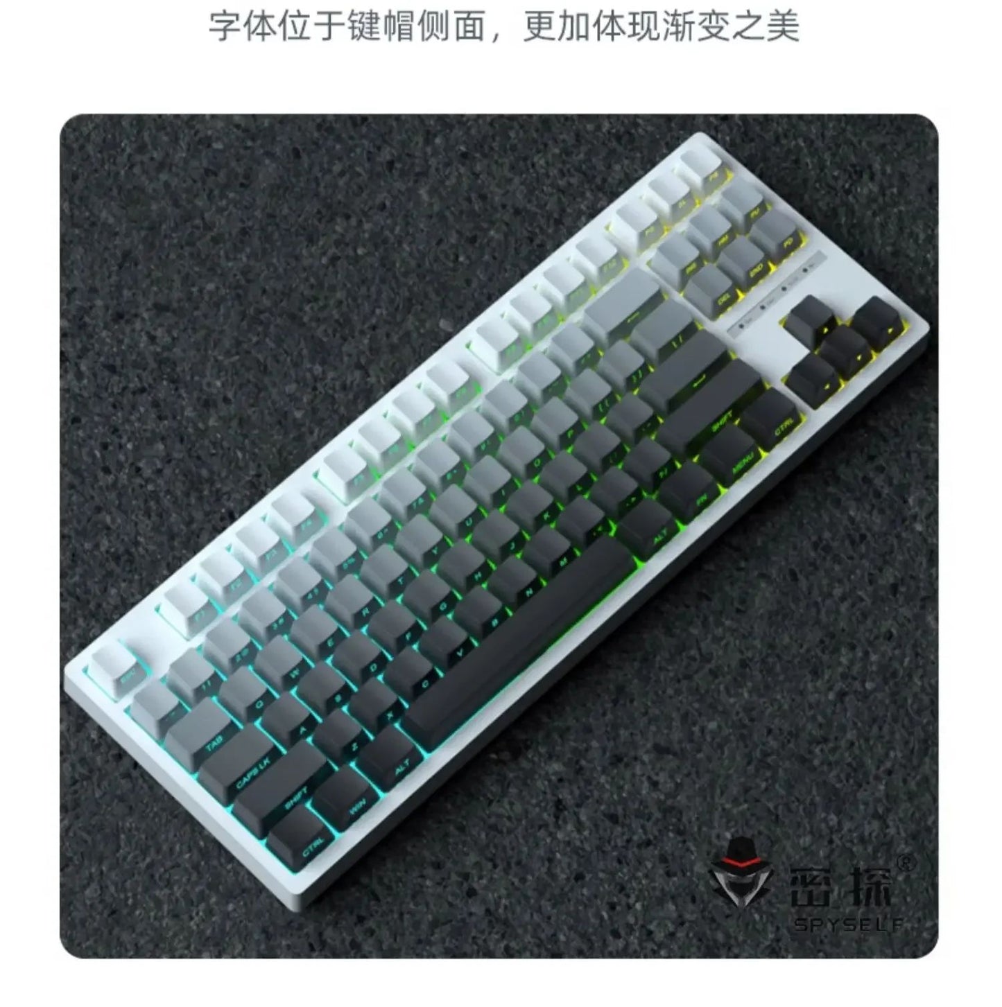Keycaps Cherry de luz diurna originais novos 2025 PBT translúcidas com cor gradiente e gravação lateral personalizadas para teclados mecânicos MX