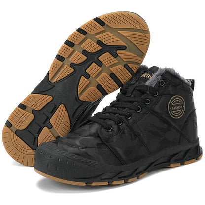 Botas de Neve Masculinas de Inverno Super Quentes Botas de Caminhada Masculinas Impermeáveis Botas Masculinas de Exterior Tênis Antiderrapantes de Borracha Botas Masculinas de Trabalho de Cano Curto