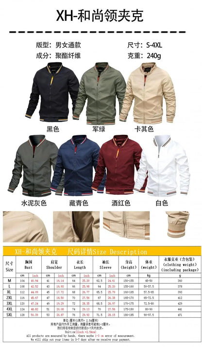 Custom Windproof Jacket Men Personalized Logo Printed Zipper Motorcycle Outdoor Sportswear Casual Fashion Coat