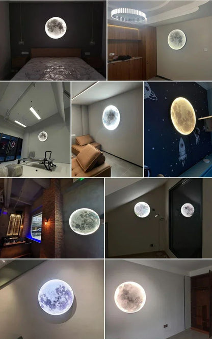 2025 Newest LED Modern Simple Bedside Wall Lamp Net Red Creative Living Room Bedroom Moon Mural New Balcony Stair Aisle Lamps