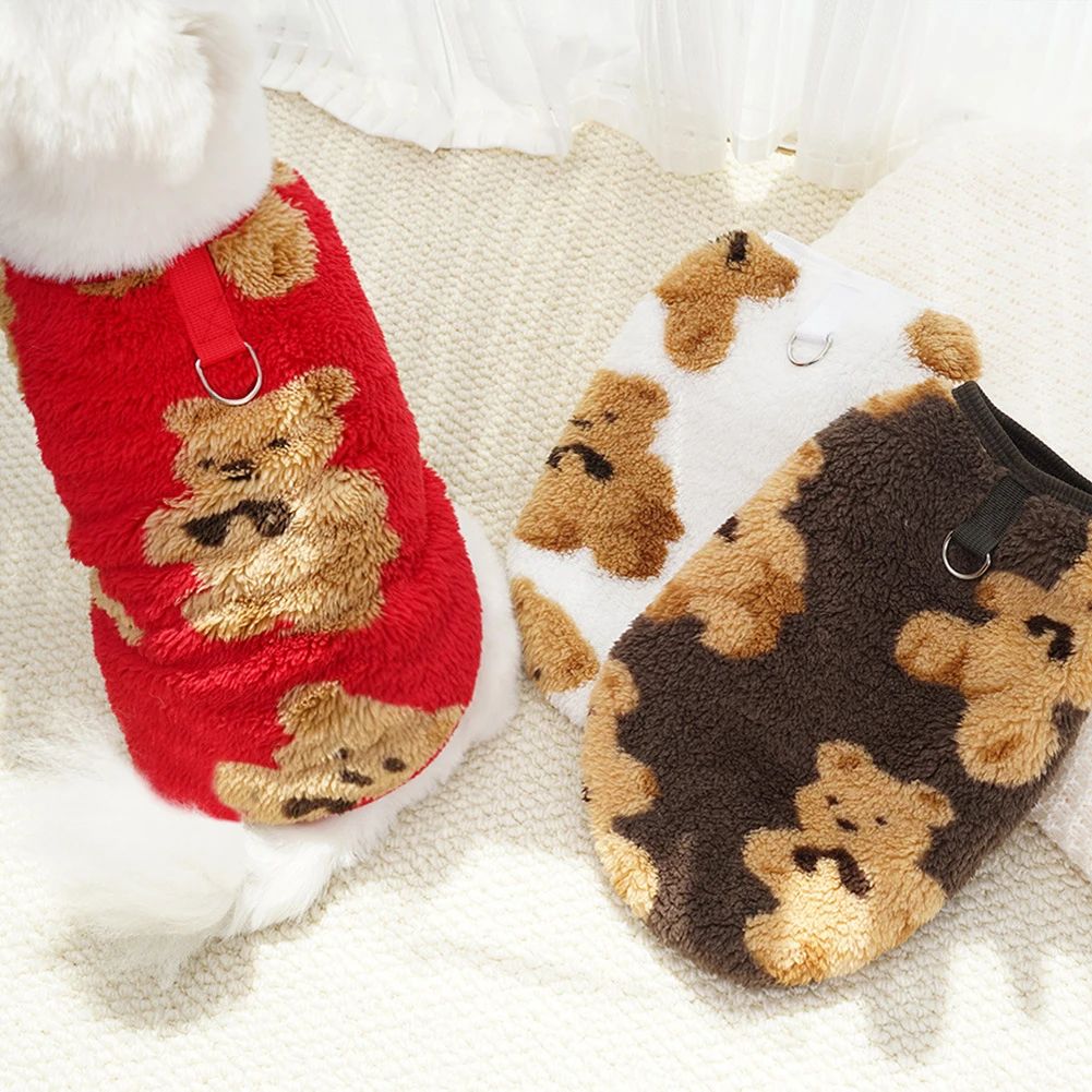 Roupa de Cachorro Quente Outono Inverno para Cães Pequenos Gatos Ao Ar Livre Macio Casaco de Lã Confortável Colete Traje para Cães de Médio Grande Porte
