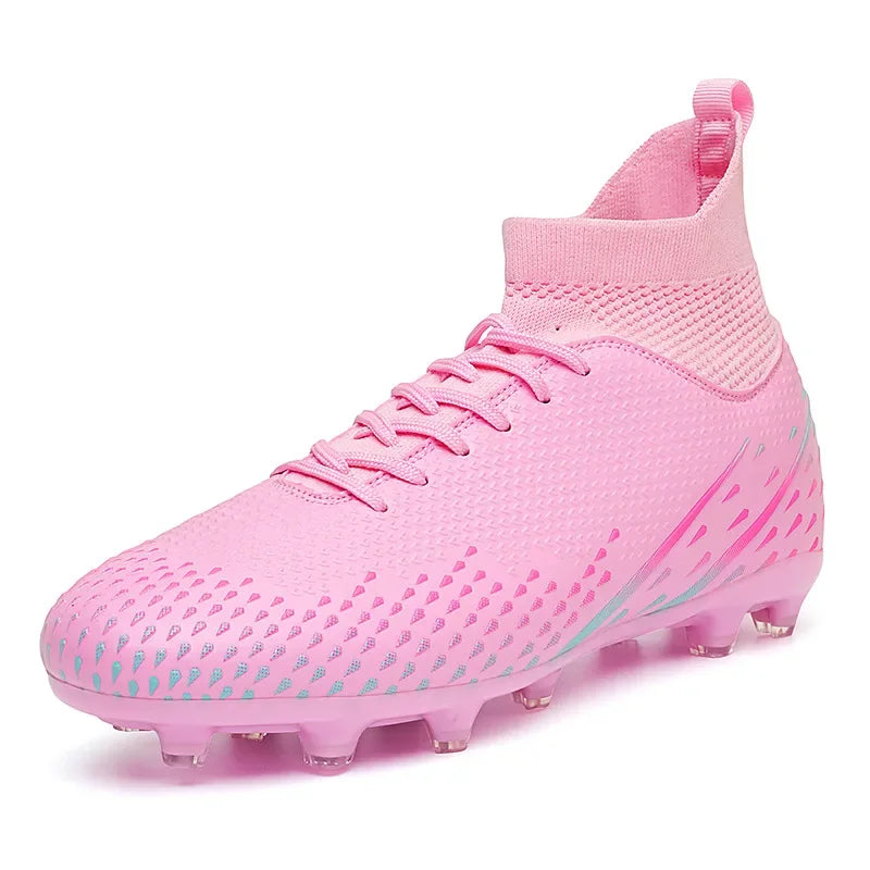 Red Male Football Boots Outdoor Training Football Field Cleats Man Lace-Up Anti-Slip Men’s Soccer Shoes Society botas de futbol