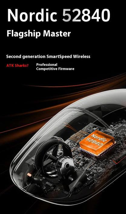 Mouse Gamer Sem Fio ATK Dragonfly A9 Ultra Paw3950 Modos Duplos Personalizado 8K Leve Acessórios Para PC Para Jogadores de FPS