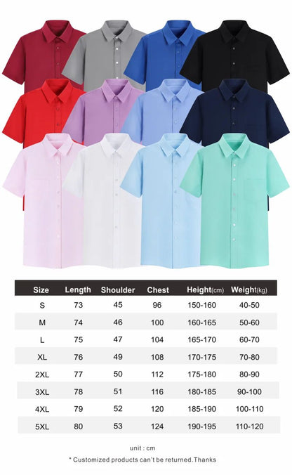 Short-sleeved Solid Color Shirt High-end Business Daily Tops Company Uniforms Can Be Customized With Printed Embroidery 2021 New