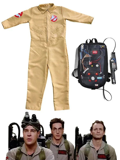 Ghostbusters Movie Kids Adults Cosplay CostumesHalloween Carnival Theme Party Clothes with Proton Pack Fans Collection