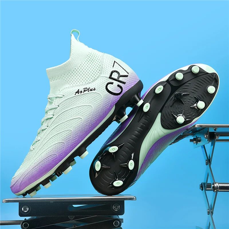 New Men Football Boots Cleats Soccer Shoes Adult Non Slip Outdoor Sport Boys Long Spikes Training Breathable Match Comfortable