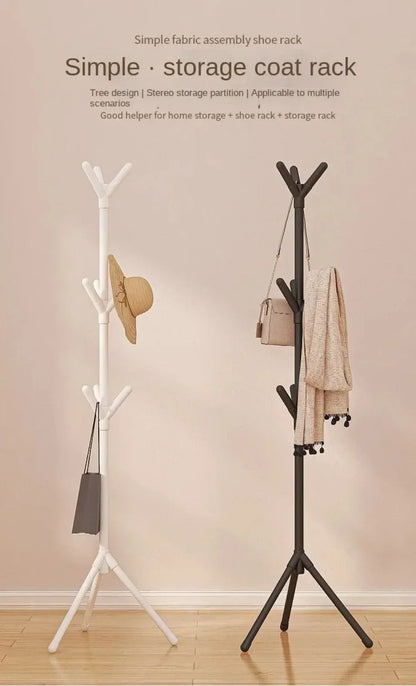 Floor Standing Clothes Rack Tree Branch Shape Multi Hook Mobile and Convenient Coat Rack for Home Living Room Clothing Storage