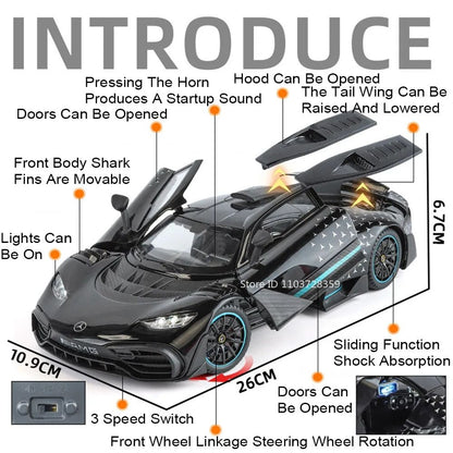 1:18 UM GT Miniatura Sports Car Modelo Brinquedos Liga Diecast Supercarros Som Luz Portas Abertas Absorção de Choque para Presentes Infantis