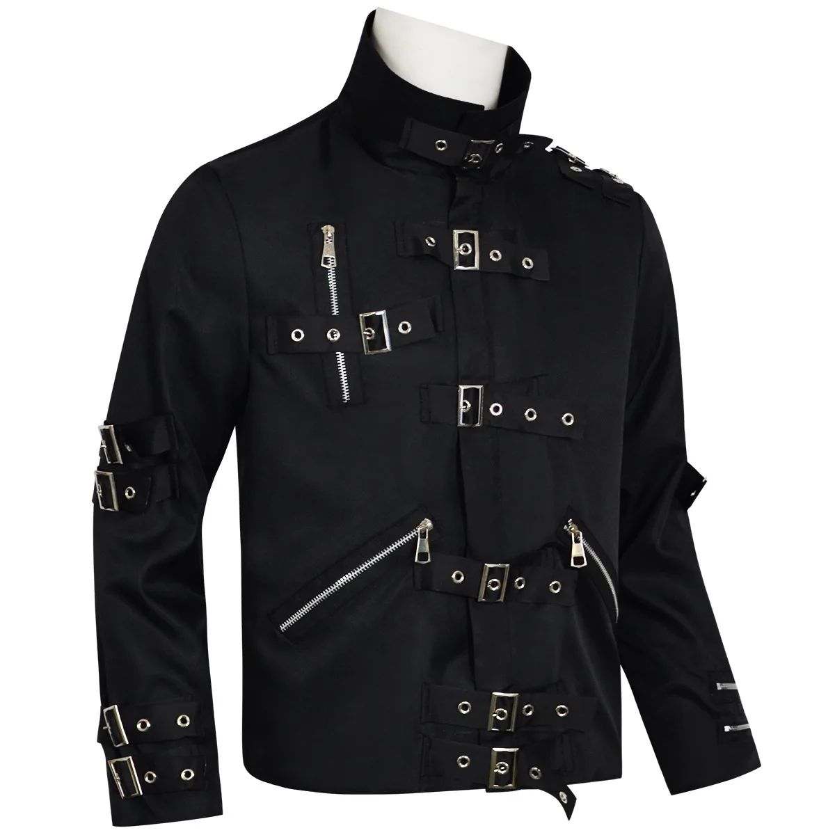 Michael Jackson cosplay Costume BAD Punk Jacket Black Slim BAD Jacket Costume Clothing for Man Adore Stars Impersonator