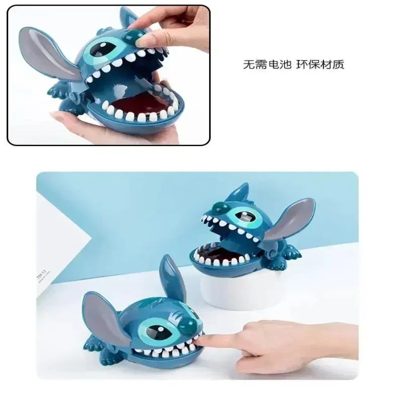 Disney Stitch Bite Finger Toy, Funny Push Teeth Dentist Game, Anime Model Figure for Kids Baby, Christmas Birthday Gifts