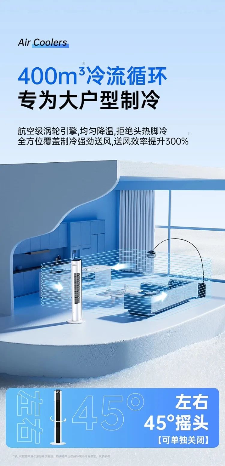 Mini Ventilador de Refrigeração de Ar Portátil 220V para Uso Doméstico com Tamanho Pequeno e Design Vertical