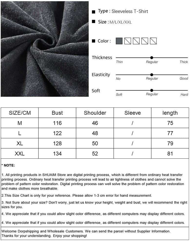 Streetwear Gym Sleeveless Tshirt Vintage Sports Tank Tops Sleeveless Dragon Ball Anime Graphic Harajuku Cotton Vest T-Shirts