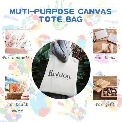 Pacote com 6 Sacolas Reutilizáveis em Branco para DIY - Laváveis, Ideais para Projetos de Transferência de Calor/Sublimação, Compras e Afazeres