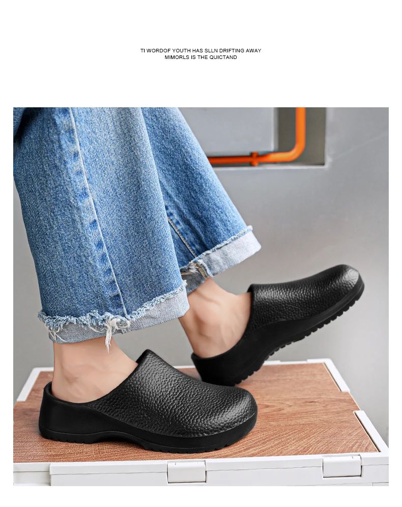 Kitchen Non-slip Oil-resistant Chef‘s Shoes Men's Waterproof Casual Flat Shoes Women's Slippers Couple Plus Size EVA Shoes