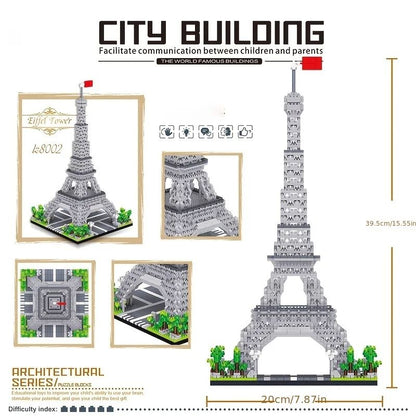 Paris Torre Eiffel Arquitetura Brinquedo de Blocos de Construção Exquisito Souvenir e Presente Perfeito | Ideal para Desafiar e Educar