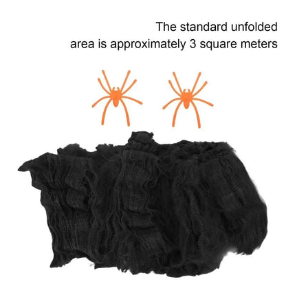 Artificial Spider Web Halloween Decoration Scary Party Scene Props White Stretchy Cobweb Horror House Home Decora Accessories